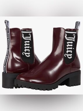 Juicy Couture ONE UP Burgundy Heeled Boots Sz 8